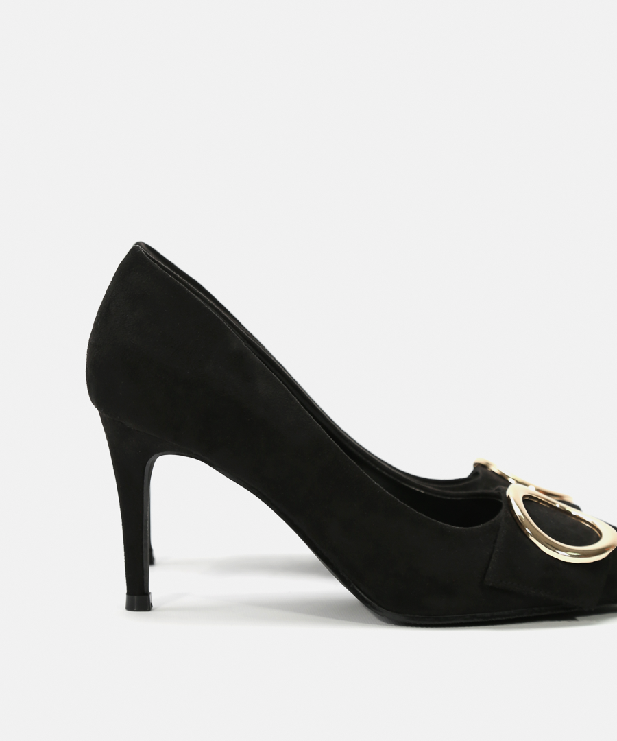 Zapatos tac&oacute;n adorno met&aacute;lico image number null